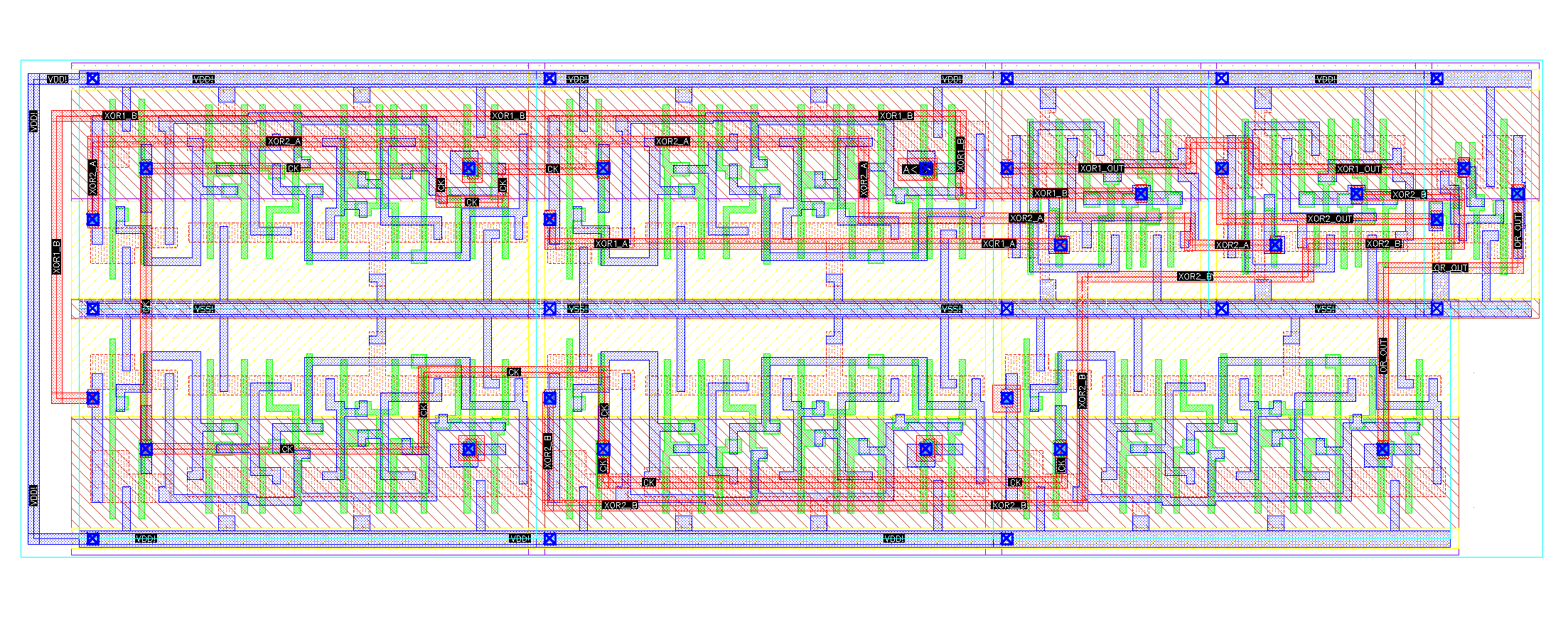 Layout of the 2-Bit Comparator